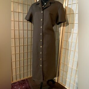 Lenni New York - Brown linen shirt dress. Sz 14